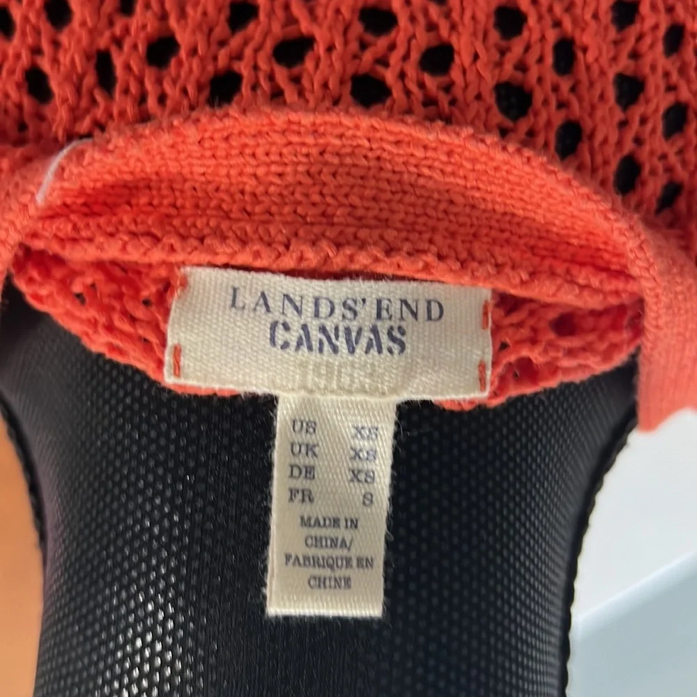 LANDS END open weave happy orange cardigan - Picture 5 of 6